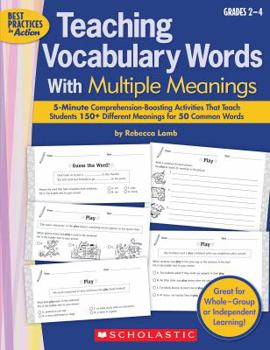 Paperback Teaching Vocabulary Words with Multiple Meanings Book