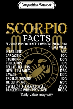 Paperback Composition Notebook: Scorpio Facts Zodiac Sign Journal/Notebook Blank Lined Ruled 6x9 100 Pages Book
