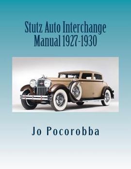 Paperback Stutz Auto Interchange Manual 1927-1930 Book