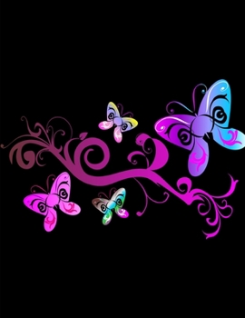 Paperback Composition Book: Butterfly Composition Book 8.5 x 11 Wide Ruled Line Paper with 200 pages (100 sheets) Book