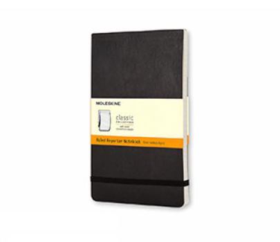 Diary Moleskine Reporter Notebook, Large, Ruled, Black, Soft Cover (5 X 8.25) Book