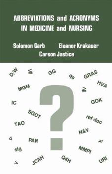 Paperback Abbreviations and Acronyms in Medicine and Nursing Book