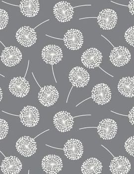 Paperback My Big Fat Journal Notebook Dandelions On Gray: 300 Plus Pages, Jumbo Sized Plain, Blank Unlined Journal Notebook For Journaling, Writing, Planning an Book