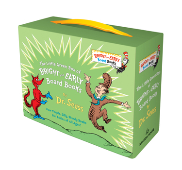 Hardcover Little Green Boxed Set of Bright and Early Board Books: Fox in Socks; Mr. Brown Can Moo! Can You?; There's a Wocket in My Pocket!; Dr. Seuss's ABC Book