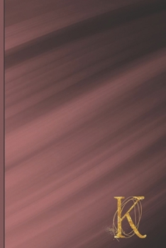 Paperback K: Professional Personalized Initial K, Office or Home Journal with Wine Sweep Colored Printed Cover Book