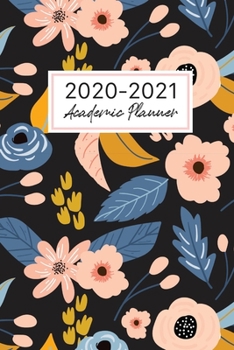 Paperback 2020-2021 Academic Planner: Floral Watercolor Cover, Two Year Daily Weekly Monthly Planner Academic July 2020 to June 2021, 12 Months Agenda Diary Book