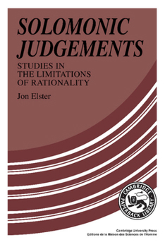 Paperback Solomonic Judgements: Studies in the Limitations of Rationality Book