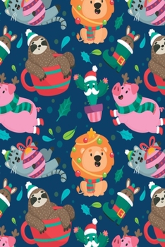 Notes: Christmas Pattern / Medium Size Notebook with Lined Interior, Page Number and Daily Entry Ideal for Organization, Taking Notes, Journal, Diary, Daily Planner