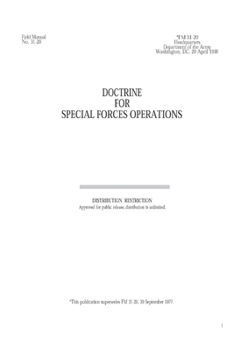 Paperback FM 31-20 Doctrine for Special Forces Operations Book