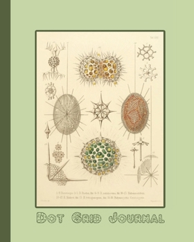 Dot grid journal: Ernst Haekel's Radiolaria  (1862) microscopic organisms cover art for the vintage illustration appreciator or ocean lover - Light ... of cream  and greenradiolaria image cover art