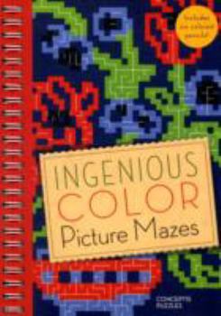 Spiral-bound Ingenious Color Picture Mazes [With Colored Pencils] Book