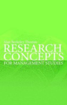 Paperback Research Concepts for Management Studies Book