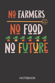Paperback No Farmers - No Food - No Future: Notebook with 120 dotgrid pages in 6x9 inch format Book