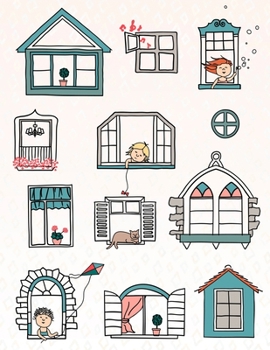 Paperback Basic Artist Sketchbook Drawing Creative Doodle Notebook: Cute Cartoon Window Stories Book Cover Design 8.5" X 11" Size Custom Interior 100 Dot Journa Book
