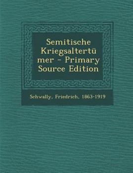 Paperback Semitische Kriegsaltertumer - Primary Source Edition [German] Book