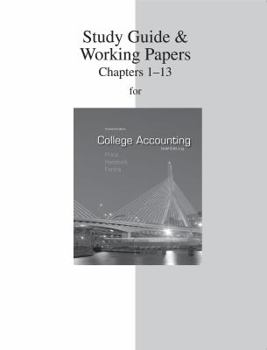 Paperback Study Guide & Working Papers to Accompany College Accounting (Chapters 1-13) Book