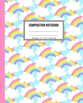 Composition Notebook: Rainbow Sky Notebook For Girls