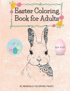 Paperback Easter Coloring Book For Adults: 62 Mandala Coloring Pages Book
