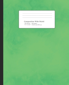 Paperback Composition Wide Ruled: Notebook for Students, Home School, Pre-School up to College, great for Writing Notes. 7.5" x 9.25" Book