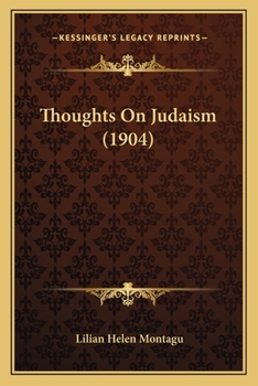 Paperback Thoughts On Judaism (1904) Book