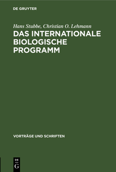 Hardcover Das Internationale Biologische Programm [German] Book