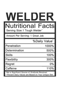 Welder: Welder Gift - Funny Lined Notebook Journal Featuring Nutritional Facts About Welder