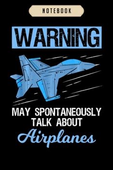 Notebook: Funny pilot aviation jet fighter aeroplane plane  Notebook|6x9(100 pages)Blank Lined Paperback Journal For Student, kids, women, girls, boys, men, birthday gifts|Pilot gifts notebook