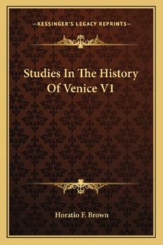 Paperback Studies In The History Of Venice V1 Book