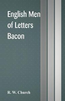 Paperback English Men Of Letters: Bacon Book