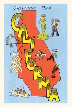 Paperback The Vintage Journal Greetings from California, Cartoon Book