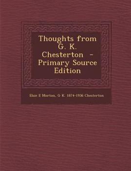 Paperback Thoughts from G. K. Chesterton Book