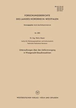 Paperback Untersuchungen Über Den Umformvorgang in Waagerecht-Stauchmaschinen [German] Book