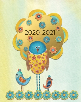 Paperback 2020-2021: Cute Bird Gift - 2-Year (24 Months) 2-Page Monthly Calendar Spreads - Phone Book, Password Tracker, To Do Lists, Grati Book