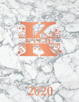 Paperback Kylie: 2020. Personalized Name Weekly Planner 2020. Monogram Letter K Notebook Diary. White Marble & Rose Gold Cover. Dateboo Book