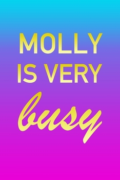 Molly: I'm Very Busy 2 Year Weekly Planner with Note Pages (24 Months) Pink Blue Gold Custom Letter M Personalized Cover 2020 - 2022 Week Planning Monthly Appointment Calendar Schedule Plan Each Day, 