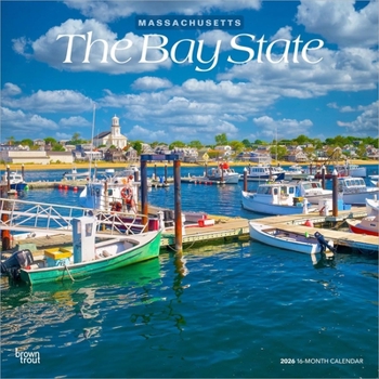 The Bay State Massachusetts Places 2026 12 X 24 Inch (Hanging) Monthly Square Wall Calendar Plastic-Free