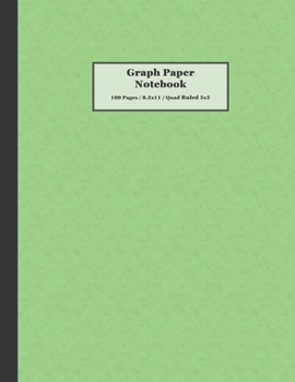 Paperback Graph Paper Notebook: 100 Pages, 8.5x11, Quad Ruled 5x5, Green Parchment Cover Pattern Book