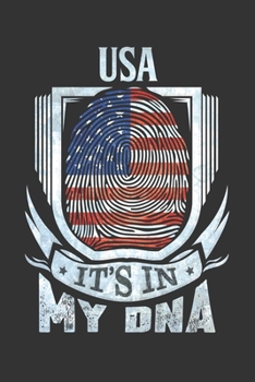 USA It's In My DNA: American Thumbprint Flag Diary Planner Notebook Journal 6x9 Personalized Customized Gift For Patriotic American With there Heritage And Roots From USA