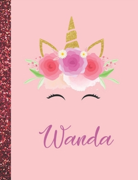 Wanda: Wanda Marble Size Unicorn SketchBook Personalized White Paper for Girls and Kids to Drawing and Sketching Doodle Taking Note Size 8.5 x 11