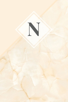 N: Initial Monogram Notebook | Elegant Gold Marble Diary | Cute Gift for Women and Girls | College ruled 6 x 9 Journal