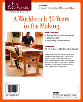 Misc. Supplies Fine Woodworking's a Workbench 30 Years in the Making Plan Book