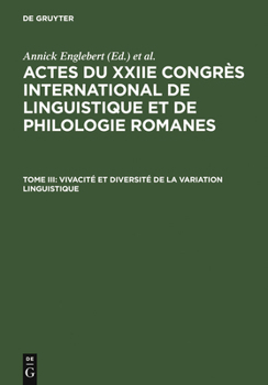 Hardcover Vivacité Et Diversité de la Variation Linguistique [French] Book