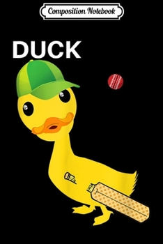 Paperback Composition Notebook: Duck Playing Cricket. Journal/Notebook Blank Lined Ruled 6x9 100 Pages Book
