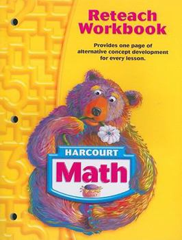 Paperback Harcourt Math: Reteach Workbook Grade 1 Book