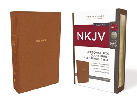 Paperback NKJV, Reference Bible, Personal Size Giant Print, Imitation Leather, Tan, Red Letter Edition, Comfort Print [Large Print] Book