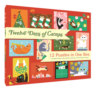 Board Game 12 Puzzles in One Box: Twelve Days of Catmas Book