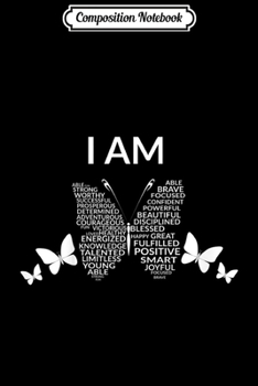 Paperback Composition Notebook: Kids I Am Strong Beautiful Empowered Butterfly Girl Book