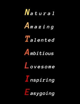 Natalie: Inspiring composition notebook gift for girl, daughter or woman | Name personalized present | Elegant wide ruled paper | Standard size perfect for school, college or university