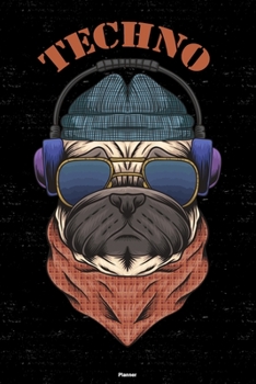 Techno Planner: Techno Dog Music Calendar 2020 - 6 x 9 inch 120 pages gift
