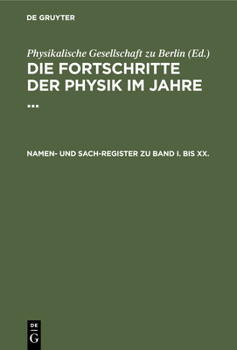 Hardcover Namen- Und Sach-Register Zu Band I. Bis XX. [German] Book